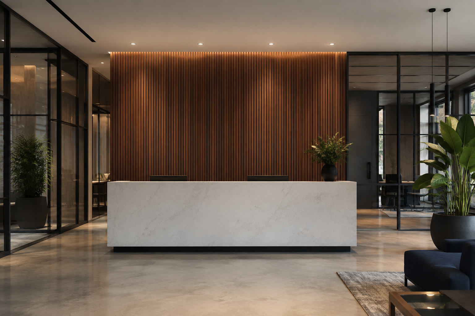 A modern reception and office